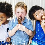 three kids eating ice cream cones, finger lakes activities for kids