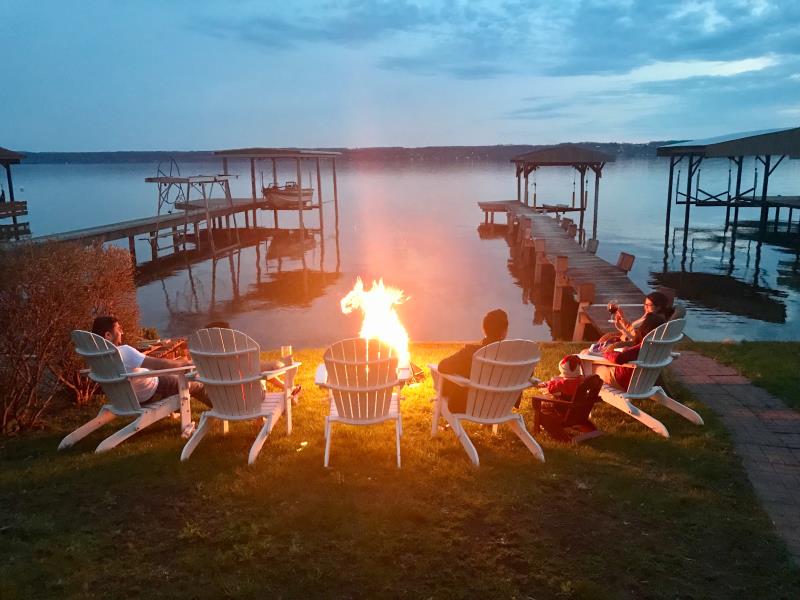 Seneca Lake vacation rental campfire

